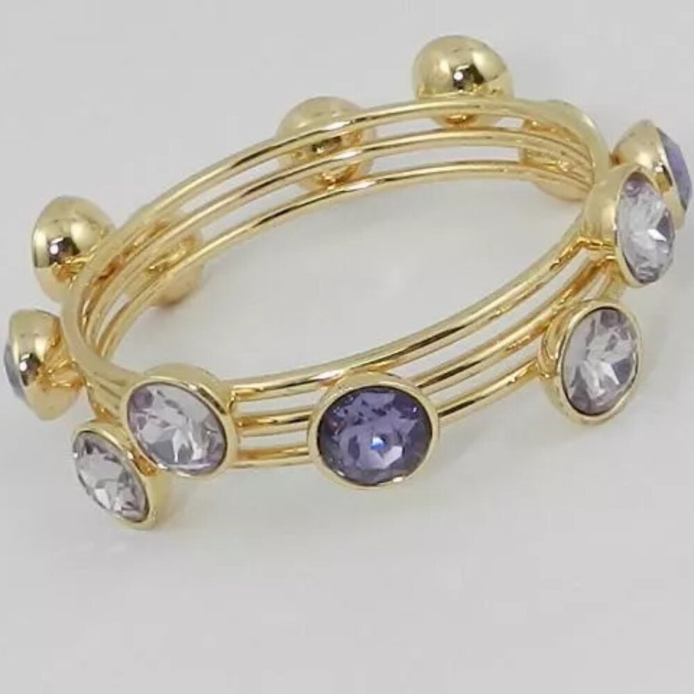 I.N.C. INTERNATIONAL CONCEPTS Gold-Tone Crystal Bangle Bracelets, Set of 3